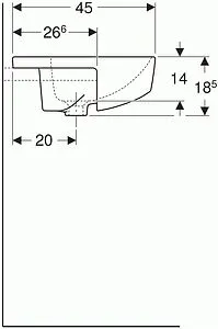 Раковина Geberit VariForm 55 белый 500.681.01.1 Раковина Geberit VariForm 55 белый 500.681.01.1, 3