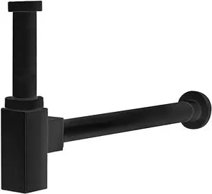 Сифон бутылочный для раковины Cezares чёрный матовый CZR-B-SMQ-NOP, 1