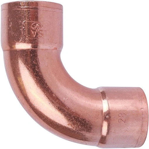 Отвод пайка двухраструбный 28мм угол 90° Sanha 5002A 15002A28E