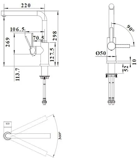 Смеситель для кухни для установки перед окном Blanco Lanora-F нержавеющая сталь 526179