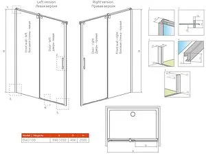 Дверь в нишу 1000мм прозрачное стекло Radaway Espera DWJ 100 R 380495-01R+380210-01R, 2