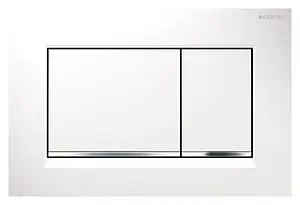 Клавиша смыва для унитаза Geberit Sigma 30 115.883.KJ.1 кнопки/белый глянцевый, полоска/хром глянцевый Клавиша смыва для унитаза Geberit Sigma 30 115.883.KJ.1 кнопки/белый глянцевый, полоска/хром глянцевый, 1