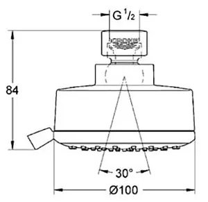 Лейка верхнего душа Grohe New Tempesta Cosmopolitan 100 хром 27591000 Лейка верхнего душа Grohe New Tempesta Cosmopolitan 100 хром 27591000, 2