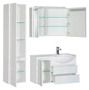 Шкаф-зеркало Aquanet Лайн 90 R белый 00164934 Шкаф-зеркало Aquanet Лайн 90 R белый 00164934, 4