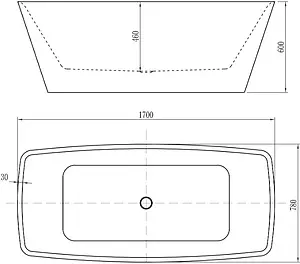 Ванна акриловая отдельностоящая Aquanet Joy 170x78 00208599 Ванна акриловая отдельностоящая Aquanet Joy 170x78 00208599, 4