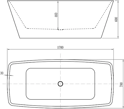 Ванна акриловая отдельностоящая Aquanet Joy 170x78 00208599