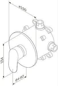 Смеситель для душа скрытого монтажа Am.Pm Like хром F8075000 Смеситель для душа скрытого монтажа Am.Pm Like хром F8075000, 2