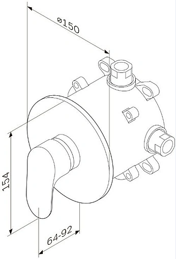 Смеситель для душа скрытого монтажа Am.Pm Like хром F8075000