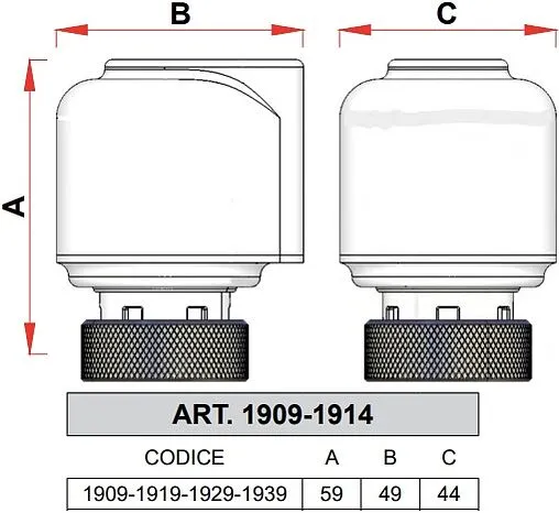 Сервопривод электротермический НО 230В М30 x 1.5 Far FT 1939