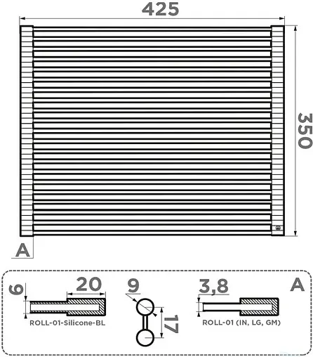Ролл-мат Omoikiri ROLL-01-Silicone-BL черный 4997006