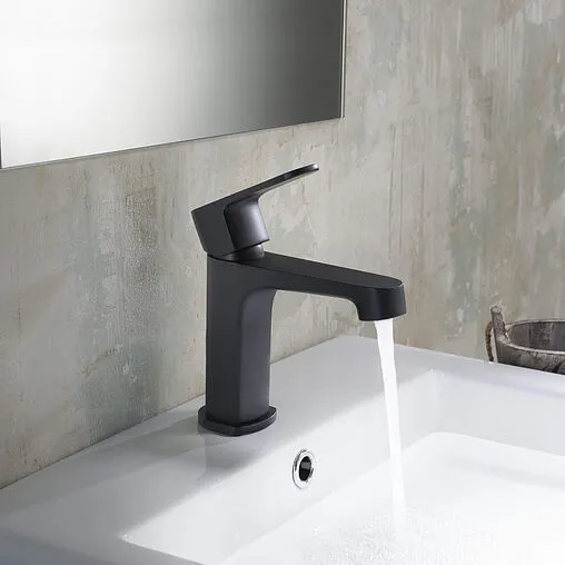 Смеситель для раковины Aquatek Оберон чёрный матовый AQ1210MB