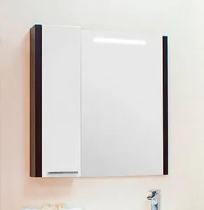 Шкаф-зеркало Aquaton Брайтон 80 L белый/венге 1A186102BR500 Шкаф-зеркало Aquaton Брайтон 80 L белый/венге 1A186102BR500, 3