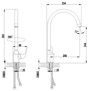 Смеситель для кухни Lemark plus Advance хром LM1205C, 2