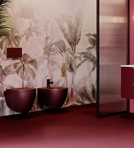 Биде подвесное ISVEA Infinity бордовый 10NF41001SV-2R