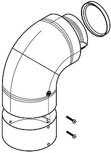 Колено для дымохода Ø 60/100мм ∠ 90° (Al) Protherm 0020199402, 1