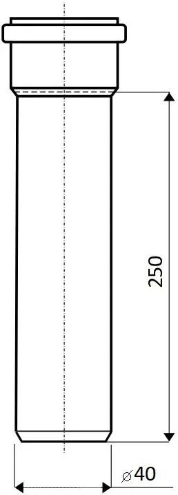 Труба канализационная внутренняя D=40мм L=250мм Ostendorf HTEM 111010, 2
