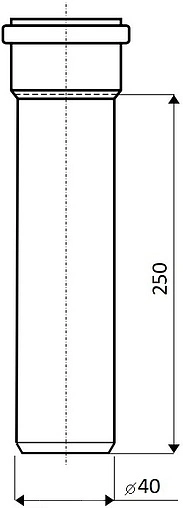 Труба канализационная внутренняя D=40мм L=250мм Ostendorf HTEM 111010
