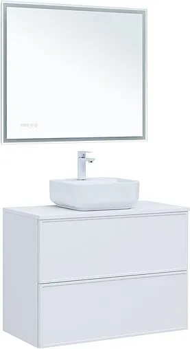 Тумба-умывальник Aquanet Арт 90 белый матовый 00313256+00318928