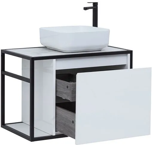 Тумба под умывальник подвесная Aquanet Nova Lite LOFT 75 R белый глянец 00261649