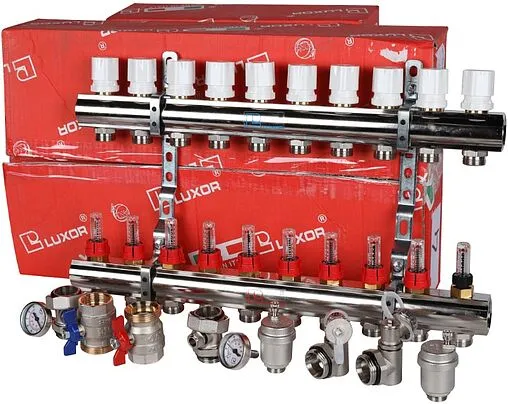 Группа коллекторная с расходомерами 10 отводов 1&quot;в/в x ¾&quot;ек Luxor CD 473M/10 15652710MN