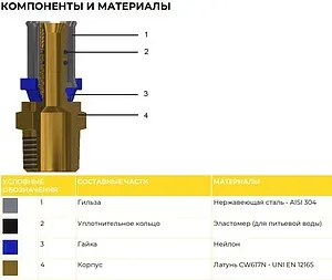 Уголок пресс переходной 16мм x ½&quot;в General Fittings 5T0022H041620T, 3