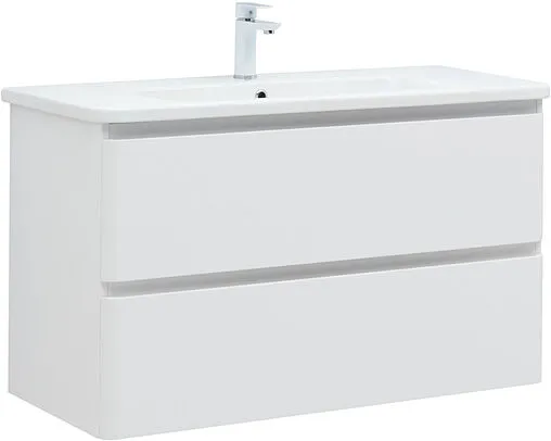 Тумба-умывальник подвесная Aquanet Эмбер 105 белый матовый 00330469+11105-KL