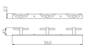 Планка с 6-ю крючками Rav Slezak Colorado хром COA0105 Планка с 6-ю крючками Rav Slezak Colorado хром COA0105, 2