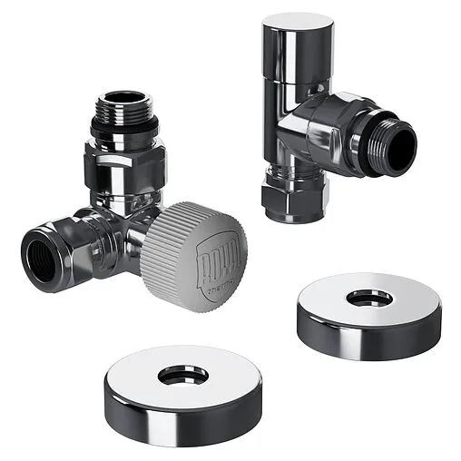 Комплект вентилей терморегулирующих трехосевых 15x1.0 x ½&quot;н Royal Thermo Design Pro хром RATVXT11215CH