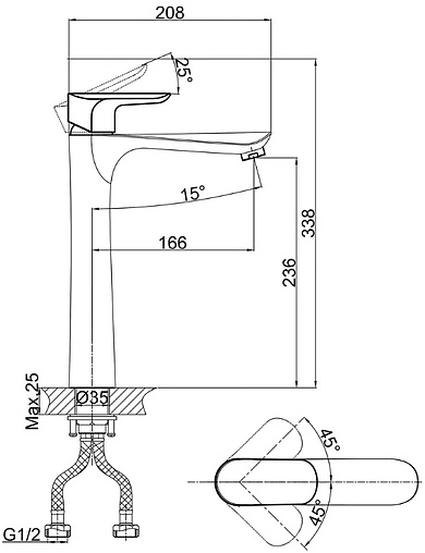 Смеситель для раковины D&K Venice Baciano хром DA1032001 Смеситель для раковины D&K Venice Baciano хром DA1032001