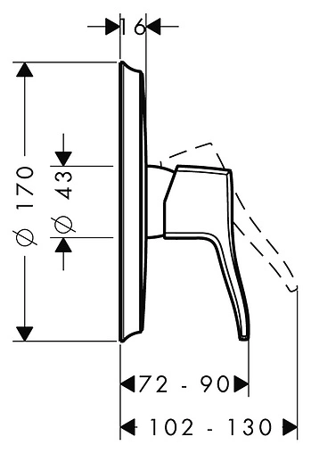 Смеситель для душа скрытого монтажа Hansgrohe Metris Classic хром 31676000