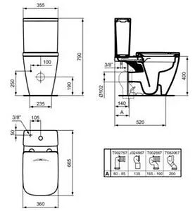 Унитаз-компакт безободковый с функцией биде Ideal Standard I.Life B RimLS+ белый T537101+T472301 Унитаз-компакт безободковый с функцией биде Ideal Standard I.Life B RimLS+ белый T537101+T472301, 2
