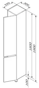 Шкаф-пенал напольный Am.Pm Gem S 30 R графит M91CSR0306GM, 2