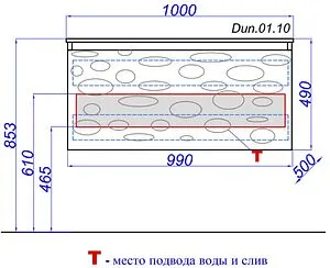 Тумба-умывальник подвесная Clarberg Dune Т10m 100 белый DUN0110+El.10.04.D Тумба-умывальник подвесная Clarberg Dune Т10m 100 белый DUN0110+El.10.04.D, 2