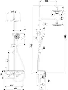 Душевая система со смесителем для ванны Lemark Tropic хром LM7012C Душевая система со смесителем для ванны Lemark Tropic хром LM7012C, 2
