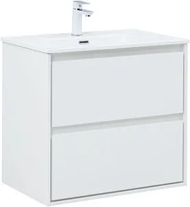 Тумба-умывальник подвесная Aquanet Милан 70 белый глянец 00336368+00284027, 1