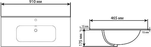Раковина Aquanet Flat 90 черный матовый 00329256