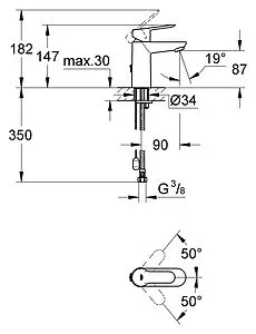 Смеситель для раковины Grohe BauEdge хром 23329000 Смеситель для раковины Grohe BauEdge хром 23329000, 2