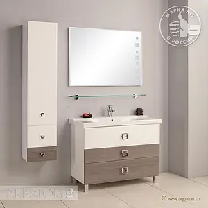 Тумба-умывальник напольная Aquaton Стамбул 105 белый/лиственница 1A1273K0ST580 Тумба-умывальник напольная Aquaton Стамбул 105 белый/лиственница 1A1273K0ST580, 4