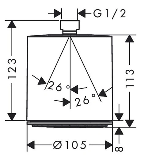 Лейка верхнего душа Hansgrohe Pulsify 105 1jet Green хром/графит 24132000