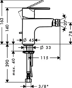 Смеситель для биде Hansgrohe Talis E2 хром 31622000 Смеситель для биде Hansgrohe Talis E2 хром 31622000, 2