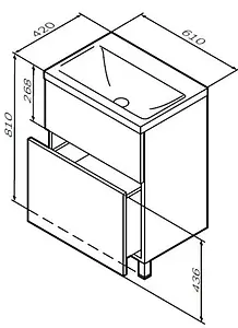 Тумба-умывальник напольная Am.Pm Gem 60 орех M90FSX06022NF32+M90WCC0602WG Тумба-умывальник напольная Am.Pm Gem 60 орех M90FSX06022NF32+M90WCC0602WG, 2