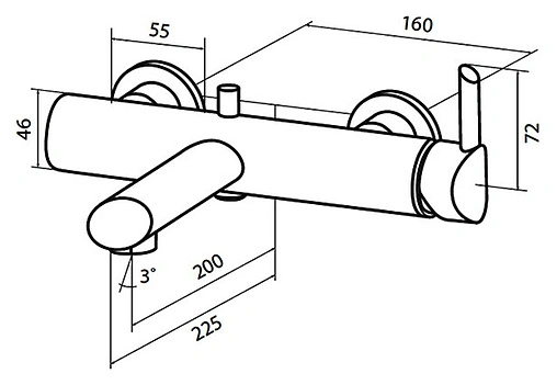 Смеситель для ванны Am.Pm Awe хром F1510000
