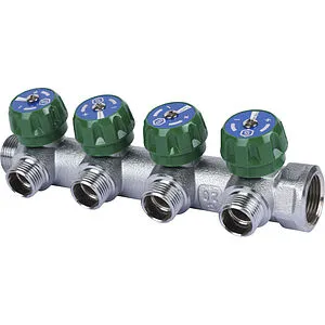 Коллектор регулирующий проходной 4 отвода ¾"в/н x ½"к Stout SMB-6850-341204 Коллектор регулирующий проходной 4 отвода ¾"в/н x ½"к Stout SMB-6850-341204, 1