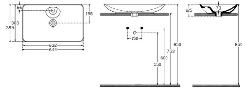 Раковина ISVEA SistemaY Clear 65 антрацит 10SY50065SV-2C Раковина ISVEA SistemaY Clear 65 антрацит 10SY50065SV-2C