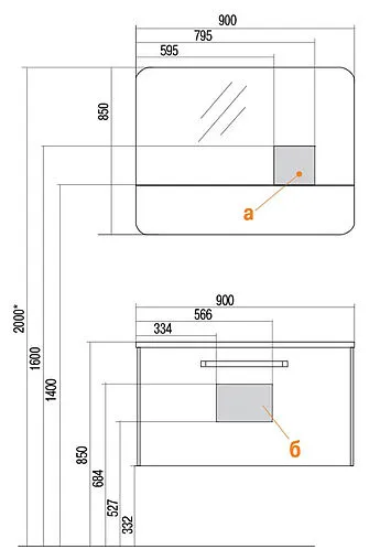 Шкаф-зеркало Aquaton Валенсия 90 белый 1A125102VA010