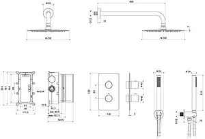 Душевая система с термостатом для душа Aquatek Европа чёрный матовый AQ1376MB Душевая система с термостатом для душа Aquatek Европа чёрный матовый AQ1376MB, 2