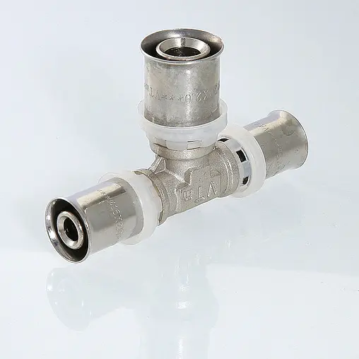 Тройник пресс соединительный 16мм Valtec VTm.231.N.161616