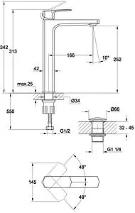 Смеситель для раковины Cersanit Wisla хром 63059, 2