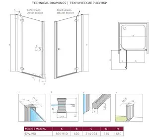 Дверь в нишу 900мм тонированное стекло Radaway Torrenta DWJ 90 R 32000-01-05N Дверь в нишу 900мм тонированное стекло Radaway Torrenta DWJ 90 R 32000-01-05N, 2