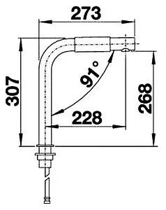 Смеситель для кухни Blanco Saga хром/чёрный 519446, 2